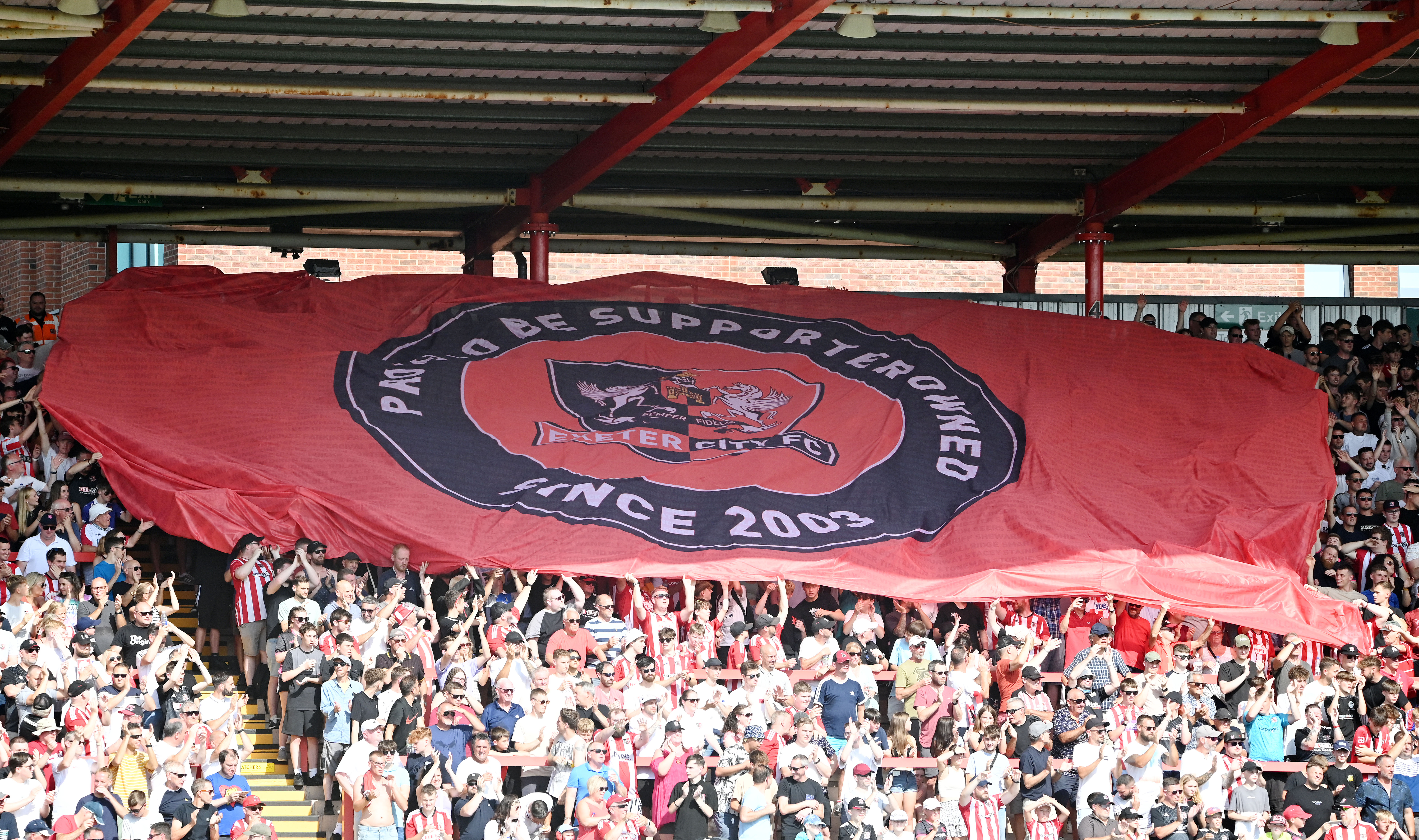 Supporters' Trust surfer flag on the Big Bank