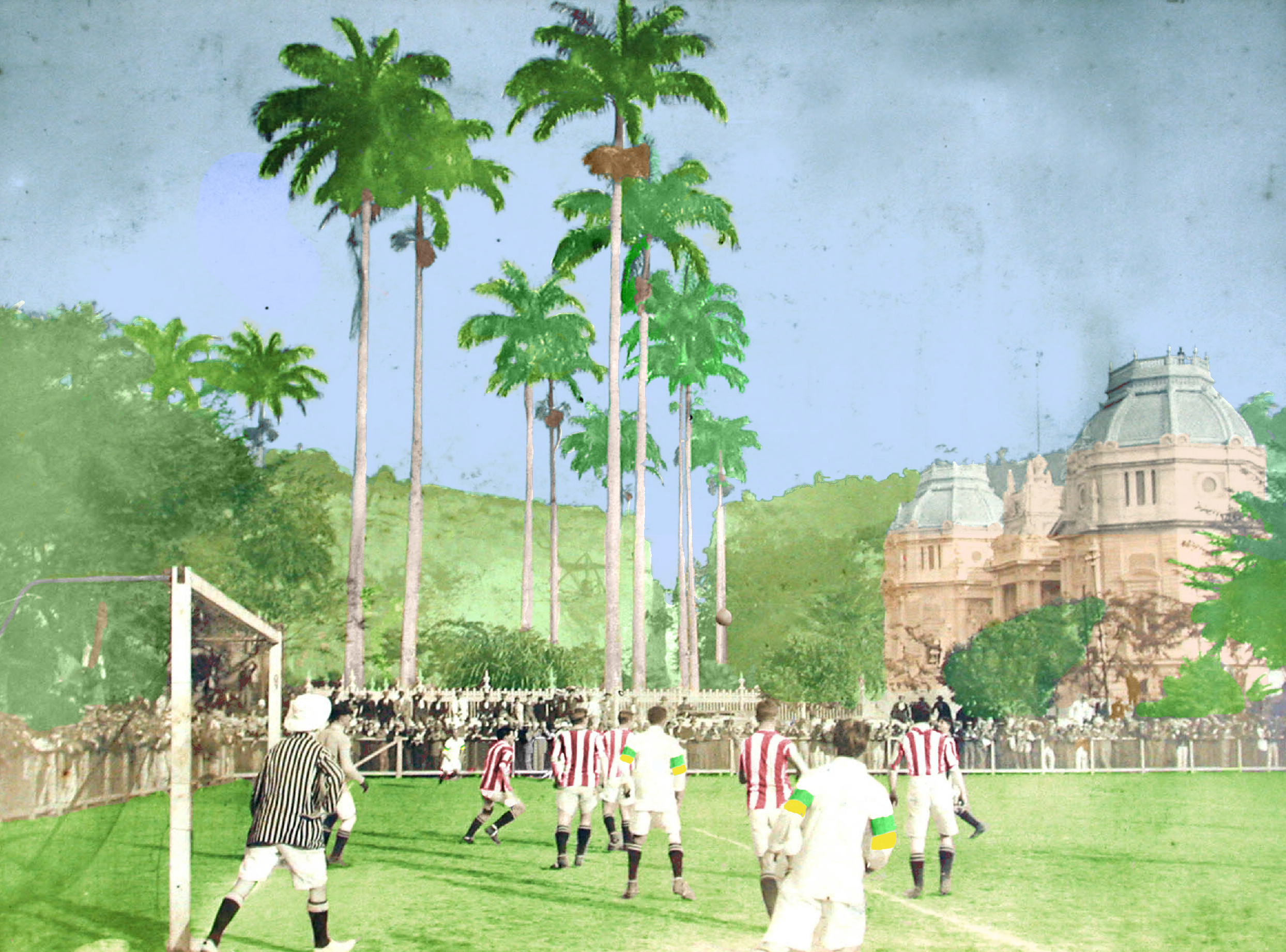 A photo that shows Exeter City's match against the Brazil national team in 1914